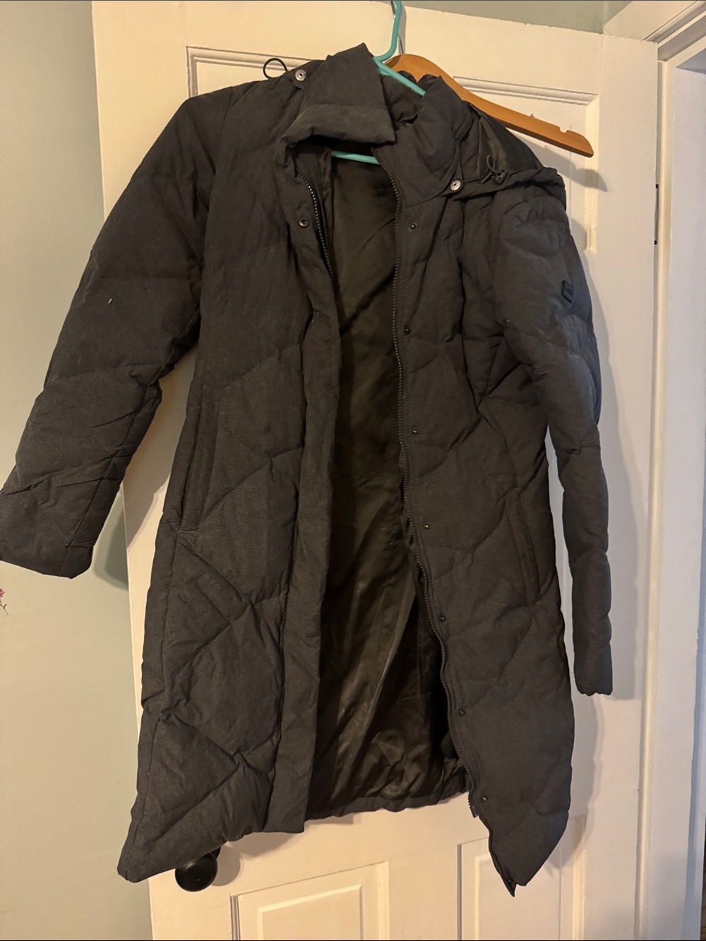 The North Face Women's Dark Gray Quilted Long Puffer Coat